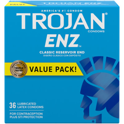 Trojan Enz Condoms For Contraception Plus Sti Protection Pack - 36 Count