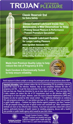 Trojan Extended Pleasure Climax Control Extended Pleasure Condoms - 12 Count - Image 4