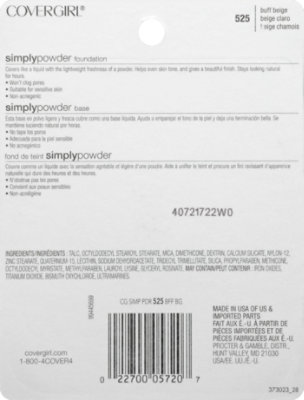 COVERGIRL Simply Powder Foundation Buff Beige 525 - 0.41 Oz - Image 3