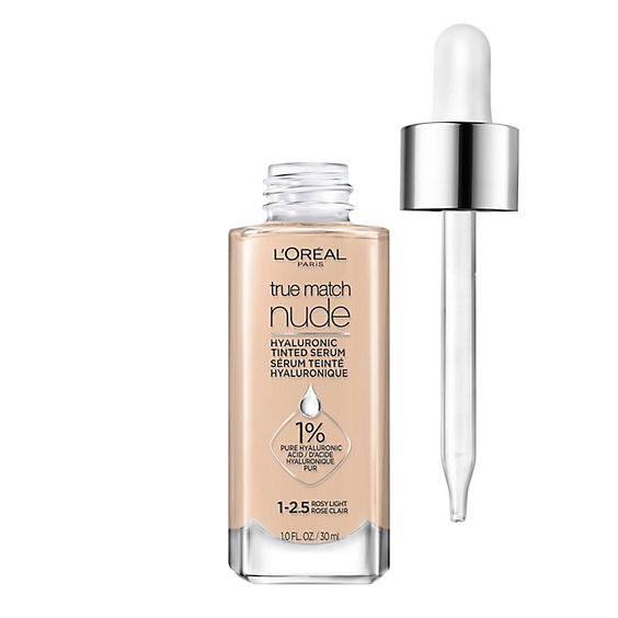 L'Oreal Paris True Match 1 To 2.5 Rosy Light Hyaluronic Tinted Serum Foundation Makeup - 1 Oz