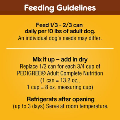 Pedigree Chopped Ground Dinner Beef Bacon & Cheese Flavor Adult Canned Soft Wet Dog Food - 13.2 Oz - Image 3