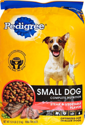 PEDIGREE Dog Food Dry For Small Dog Nutrition Steak & Vegetable Flavor Bag - 15 Lb - Image 2