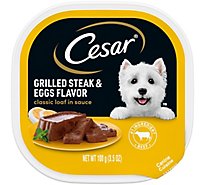 Cesar Sunrise Canine Cuisine In Meaty Juices Grilled Steak & Eggs Flavor Tub - 3.5 Oz