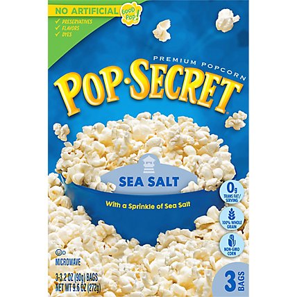 Pop Secret Microwave Popcorn Premium Sea Salt Pop-and-Serve Bags - 3-3.2 Oz - Image 2