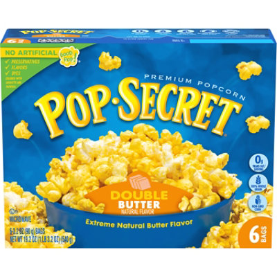 Pop Secret Double Butter Microwave Popcorn 6 Count - 3.2 Oz