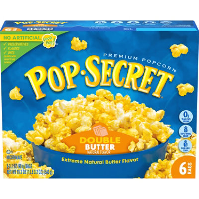 Pop Secret Double Butter Microwave Popcorn 6 Count - 3.2 Oz - Image 1