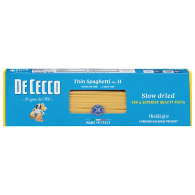 De Cecco Pasta No. 11 Spaghetti Thin Box - 1 Lb - ACME Markets