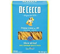 De Cecco Pasta No. 40 Penne Lisce Box - 1 Lb