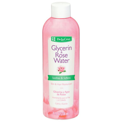 De La Cruz Glicerina Agua De Rosas - 8 Oz
