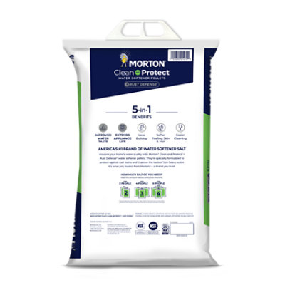 Morton Water Softening Pellets Plus Rust Defense Clean and Protect - 40 Lb - Image 1