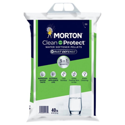 Morton Water Softening Pellets Plus Rust Defense Clean and Protect - 40 Lb