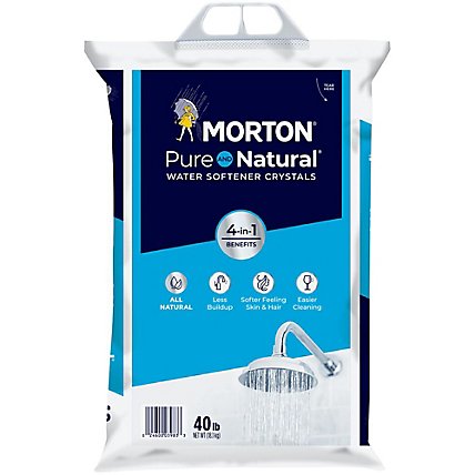 Morton Water Softener Salt Crystals Pure and Natural - 40 Lb - Image 1