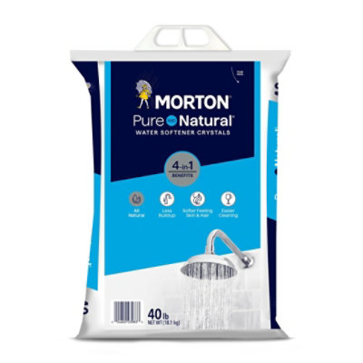 Morton Water Softener Salt Crystals Pure and Natural - 40 Lb