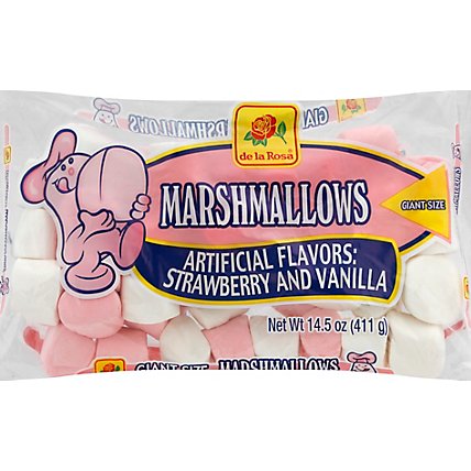 De La Rosa Marshmallows Strawberry And Vanilla Giant Size Bag - 14.5 Oz - Image 2