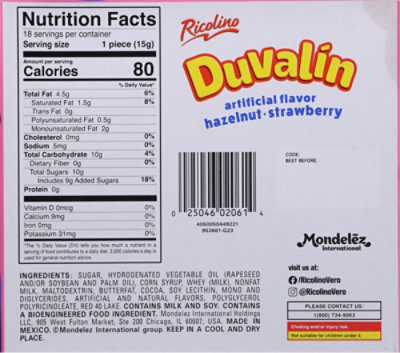 Duvalin Flavored Candy Strawberry and Hazelnut Box 18 Count - 9.52 Oz - Image 5