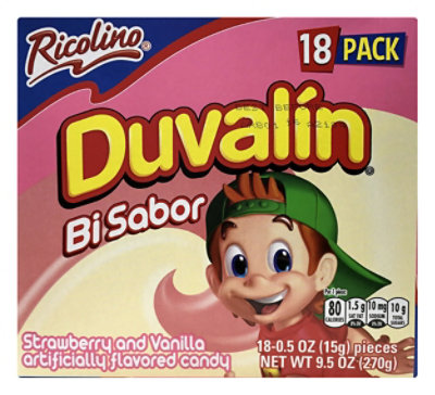 Duvalin Flavored Candy Strawberry and Vanilla Box 10 Count - 9.52 Oz - Image 1