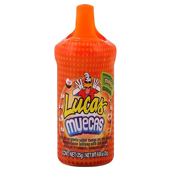 Lucas Candy Muecas Lollipop With Chili Powder Mango Bottle - 0.88 Oz