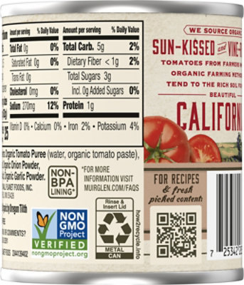 Muir Glen Tomatoes Organic Tomato Sauce - 8 Oz - Image 5