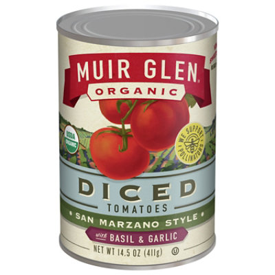 Muir Glen Tomatoes Organic Diced San Marzano Style With Basil & Garlic - 14.5 Oz - Image 3