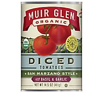 Muir Glen Tomatoes Organic Diced San Marzano Style With Basil & Garlic - 14.5 Oz