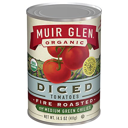 Muir Glen Tomatoes Organic Diced Fire Rosted With Medium Green Chilies - 14.5 Oz - Image 2