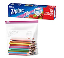 Ziploc Slider Storage Bags Gallon - 15 Count