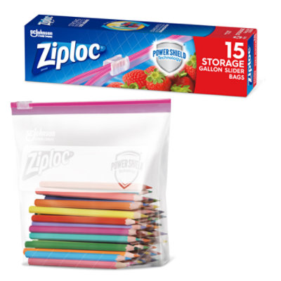 Ziplock Slider Storage Bags, Quart