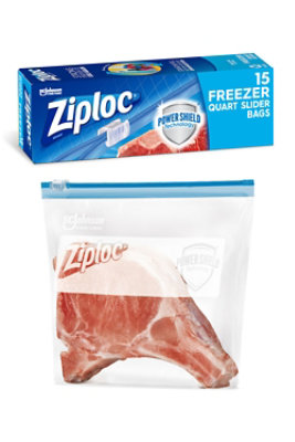 Ziploc Slider Freezer Bags Quart With Power Shield Technology - 15 Count - Image 2