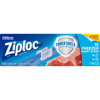 Ziploc Slider Freezer Bags Quart - 15 Count