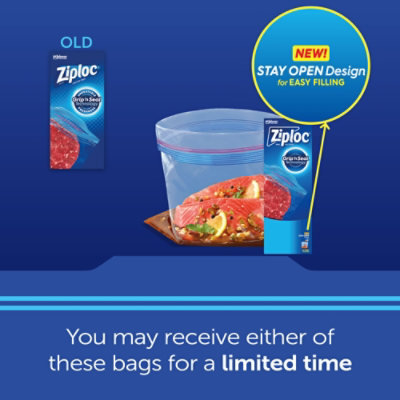 Ziploc Freezer Bags With New Stay Open Design Patented Stand Up Bottom Bag Gallon - 60 Count - Image 3