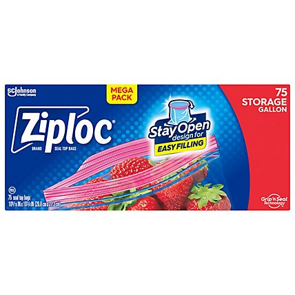 Ziploc Brand Storage Bags Mega Pack Gallon - 75 Count - Image 2