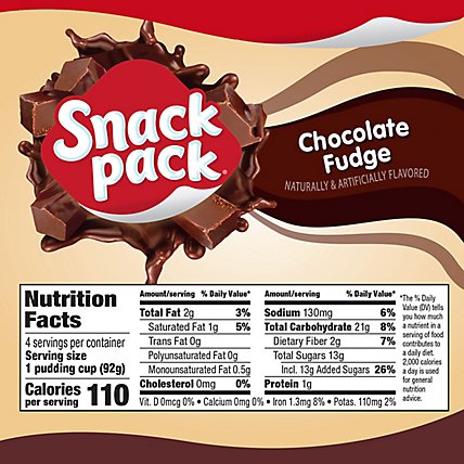 Snack Pack Pudding Chocolate Fudge - 4-3.25 Oz - Image 4