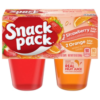 Snack Pack Orange Strawberry Flavored Juicy Gels - 4-3.25 Oz - Image 2