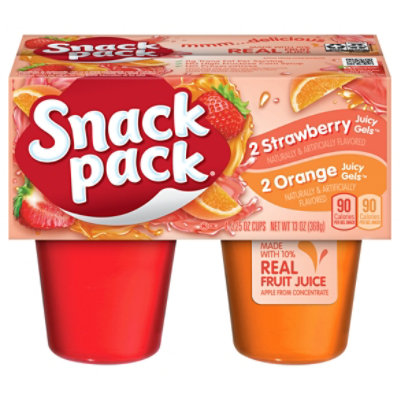 Snack Pack Orange Strawberry Flavored Juicy Gels - 4-3.25 Oz - Image 1