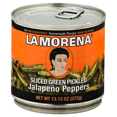 La Morena Peppers Jalapeno Pickled Sliced Green Can - 13.13 Oz - Image 1