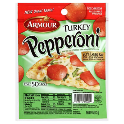 Armour Sliced Turkey Pepperoni - 4 Oz