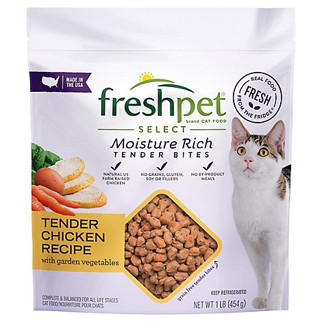 Freshpet Select Cat Food Roasted Meals Tender Chicken Recipe Pouch - 1 Lb