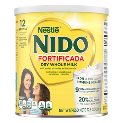 Nido Fortificada Milk Whole Dry Can - 12.6 Oz