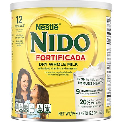 Nido Fortificada Milk Whole Dry Can - 12.6 Oz - Image 2