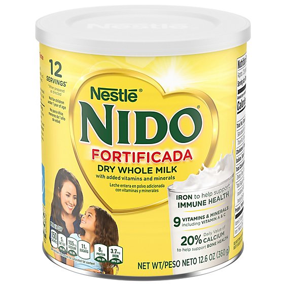 Nido Fortificada Milk Whole Dry Can - 12.6 Oz