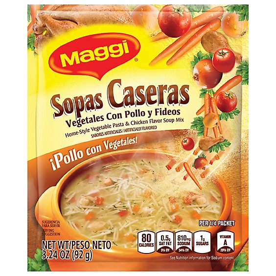 Maggi Soup Mix Pasta Homestyle Vegetable & Chicken Envelope - 3.24 Oz