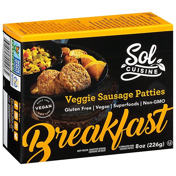 Sol Cuisine Patty Breakfast Gluten Free - 8 Oz