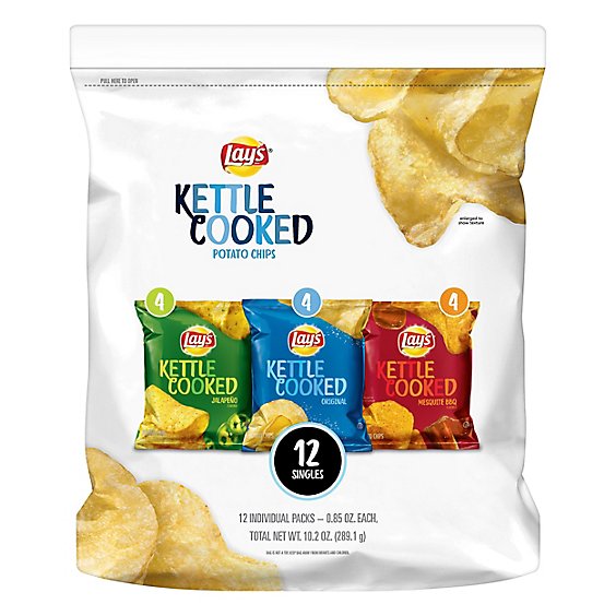 Lays Potato Chips Kettle Cooked - 12-0.85 Oz