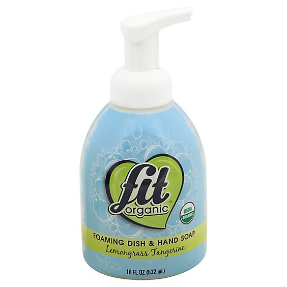 Fit Organic Foaming Dish & Hand Soap Lemongrass Tangerine Bottle - 18 Fl. Oz.