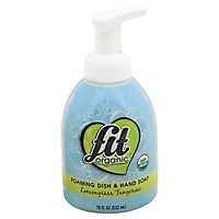 Fit Organic Foaming Dish & Hand Soap Lemongrass Tangerine Bottle - 18 Fl. Oz. - Image 1