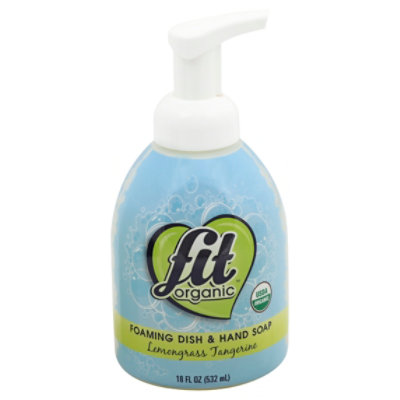Fit Organic Foaming Dish & Hand Soap Lemongrass Tangerine Bottle - 18 Fl. Oz. - Image 1