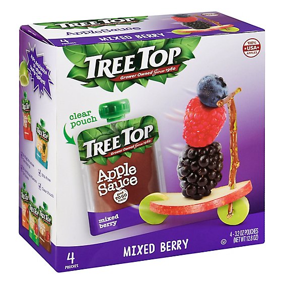 Tree Top Apple Sauce Mixed Berry - 4-3.2 Oz