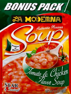 La Moderna Soup Tomato & Chicken Star - 3.5 Oz - Image 2