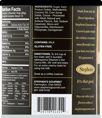 Stephens Gourmet Cocoa Hot Milk Chocolate - 16 Oz - Image 3