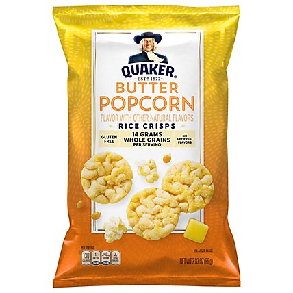 Quaker Popped Rice Crisps Gluten Free Butter Popcorn - 3.03 Oz - Image 1